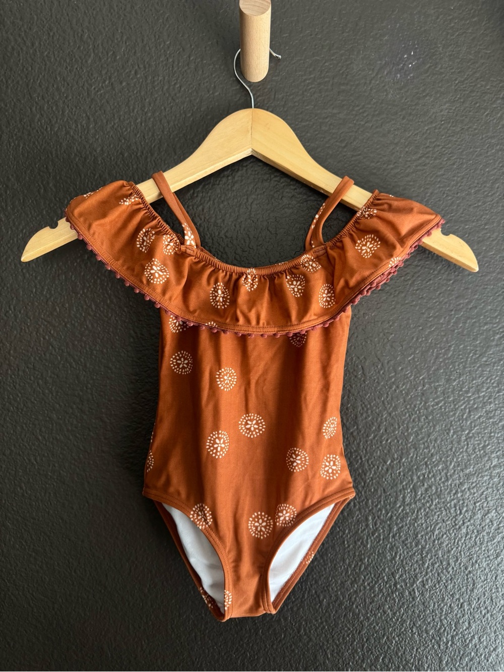 Rylee + Cru Girls Rust Ruffle One-Piece Swimsuit